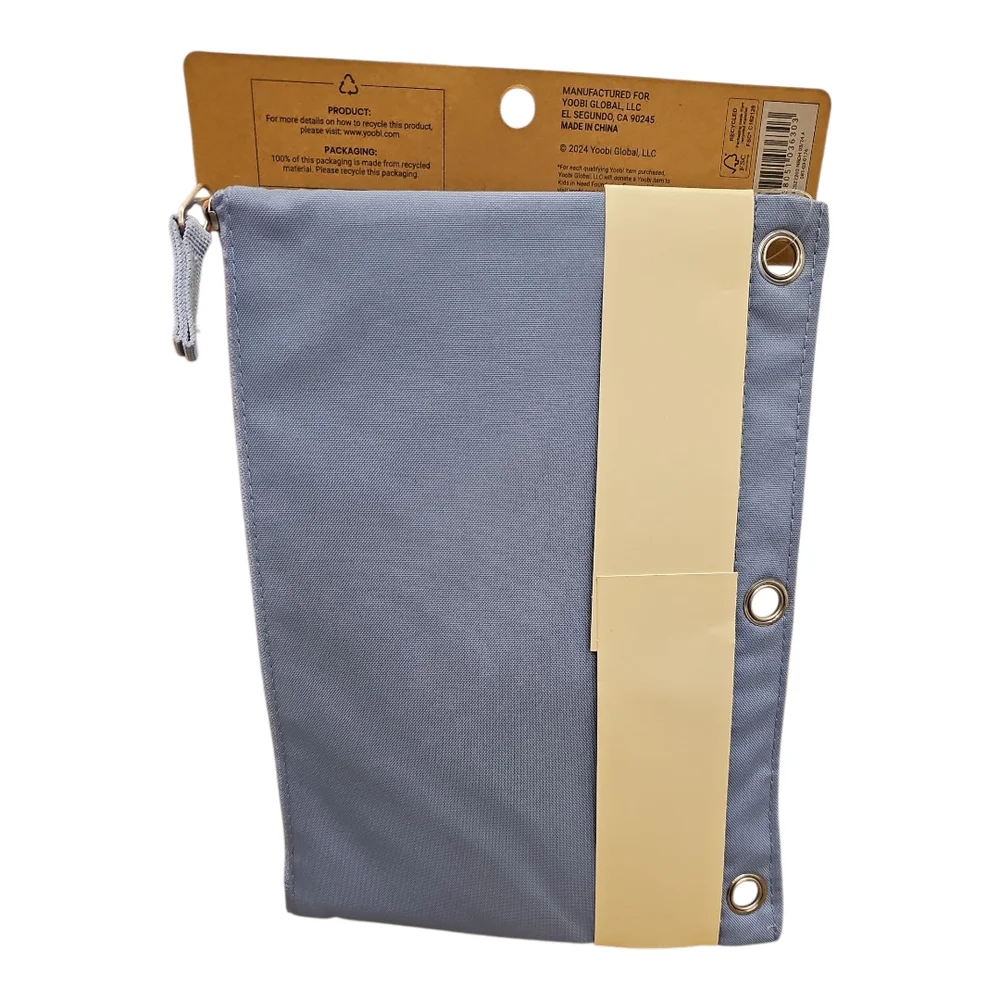 Yoobi Blue and Tan DIY Binder Pencil Case